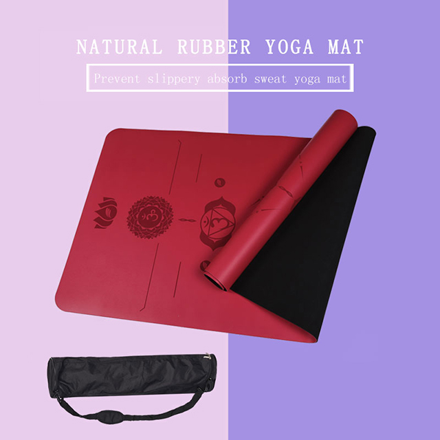 Custom PU Rubber Yoga Mat With Alignment Lines 