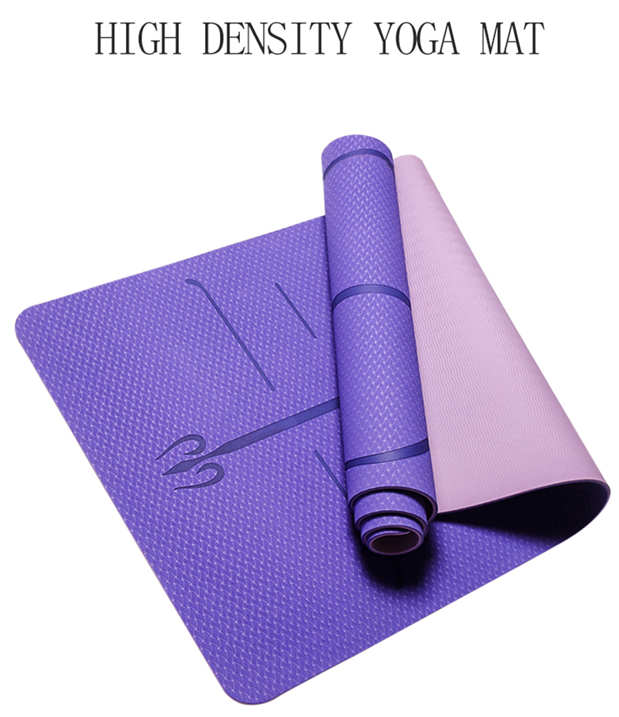 No Slip Good Quality Alignment Yoga Mat 6mm Thick Online Buy