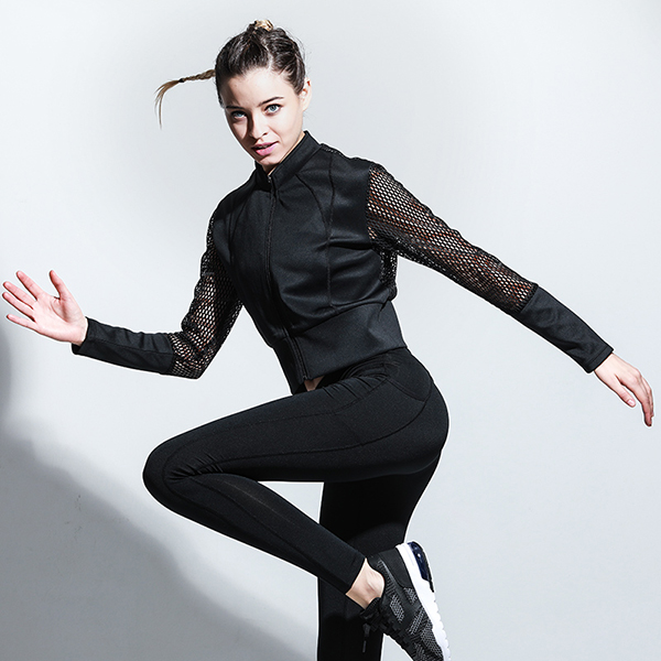 New fashion design woman sports wear fitness yoga coat and jacket