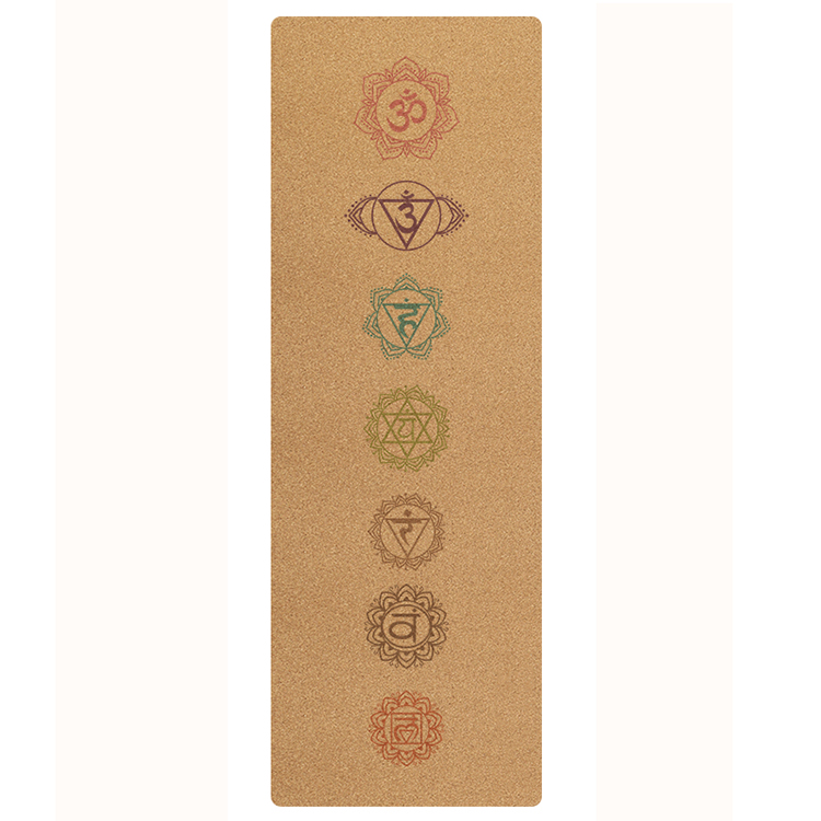 Custom print logo yoga mat anti slip cork rubber yoga mat 