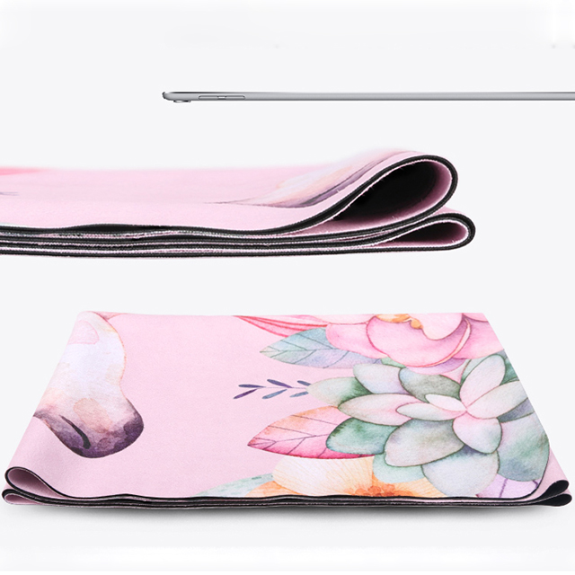 High Quality Luxurious micro-fiber suede yoga mats rubber mat pattern screen printing