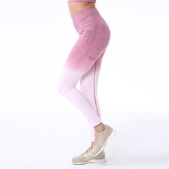 Seamless High Waisted Gym Leggings Women Stretch Yoga Pants Ombre Running Workout Leggings