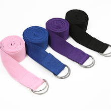  Adjustable Fitness Elastic Organic Cotton Pilates Stretch Band Yoga Strap 