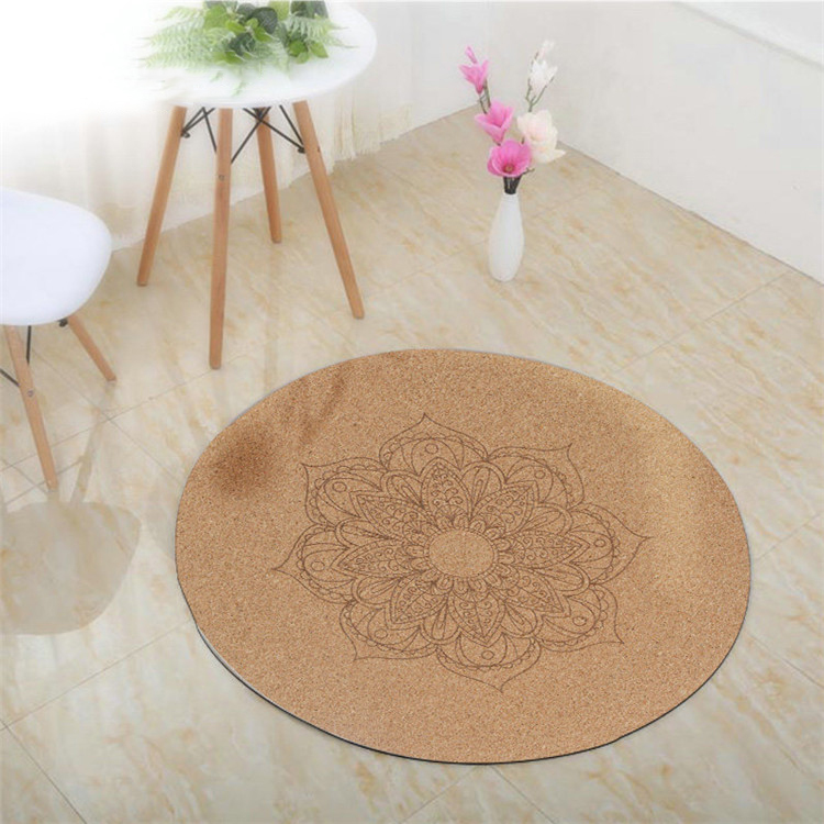 Factory Custom Printed Natural Cork Rubber Round Meditation Printed