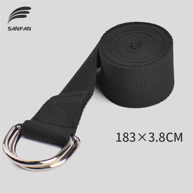  Sport Durable Stretch Strap D-Ring Belts Gym Waist Leg Fitness Training Adjustable Yoga Strap 100% Cotton