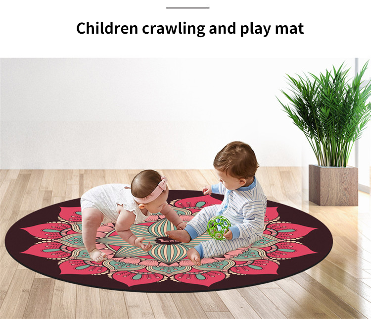 China Factory Price Custom Printed Round Meditation Printed Yoga Mat