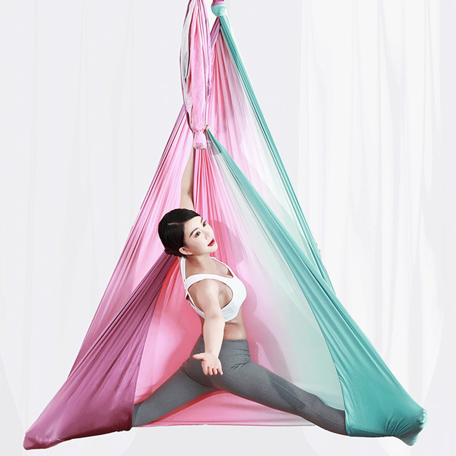 Best Anti Gravity Gradient Color Flying Yoga Bed Low Stretch Aerial Yoga Hammock Swing 